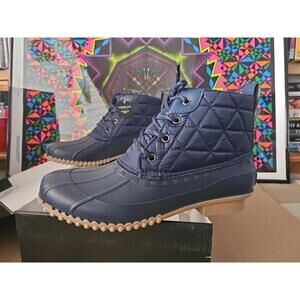 LONDON FOG Womens Winley Duck Boot NAVY/nylon size US 10 m, new nib (shelf#TRL8)